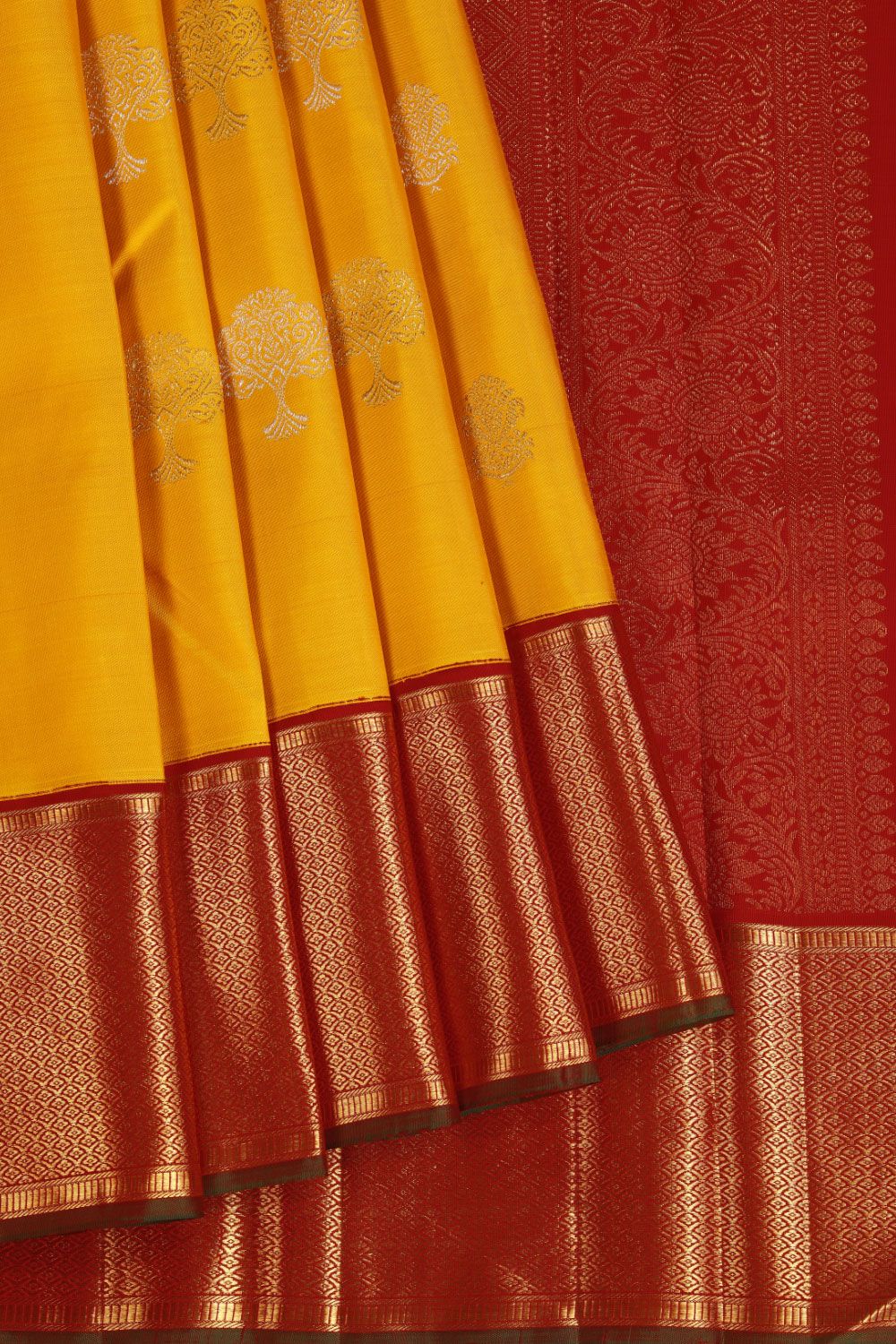 Bengal Handloom Cotton Baluchari Saree in Yellow, Purple and Black – Bengal  Looms India